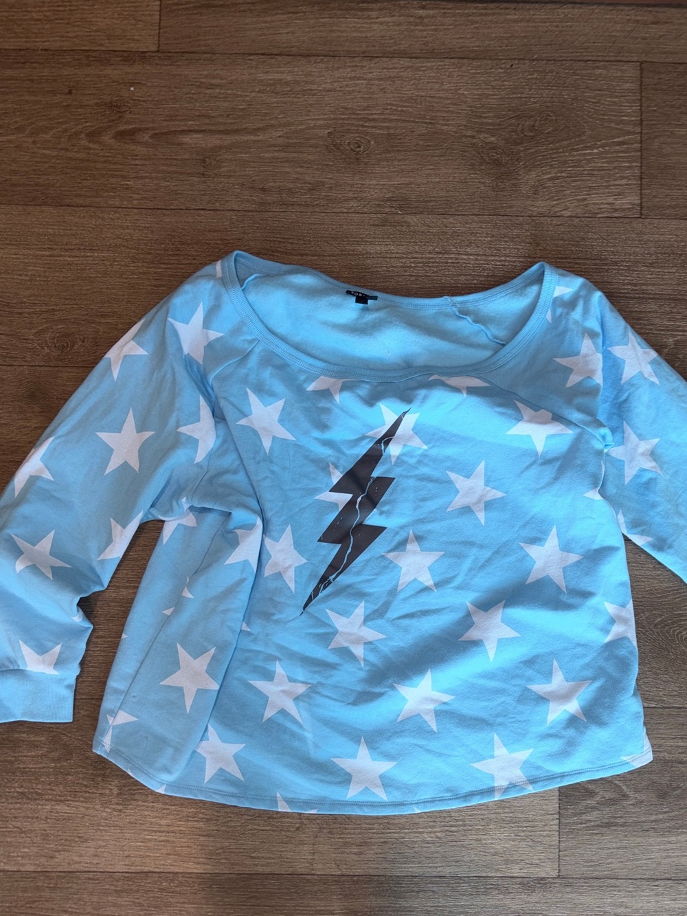 Light Blue Star Lightning Kids Sweatshirt